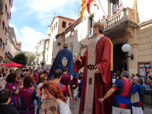 Els gegants del barri dels Abells tampoc hi van faltar, van ser mes culés que mai.