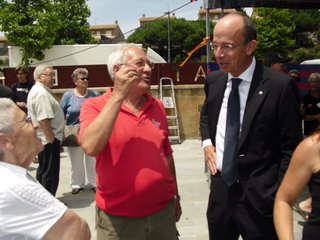 El president de la nostra penya amb el directiu del FC Barcelona, el Sr. Jordi Cardoner, durant la 19 Trobada de Penyes del Maresme.