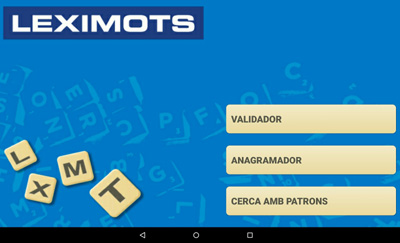 Pantalla inicial de l'app LEXIMOTS
